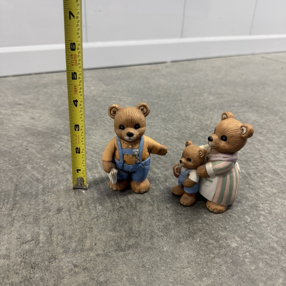 Vintage HOMCO Teddy Bear Family Figurines 1450 Mom Dad Child Porcelain Lot - Picture 7 of 8